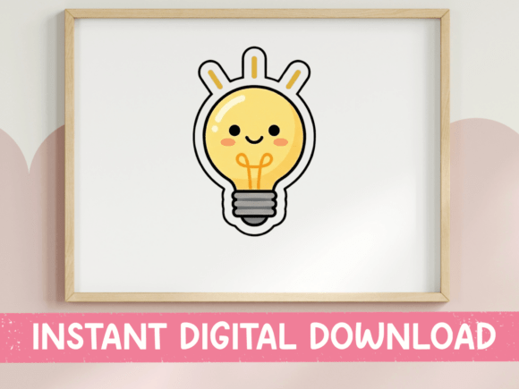 A Bright Idea: Kawaii Light Bulb Graphics for T-Shirt Designs