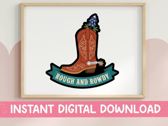 A Cowboy Boot Graphic for Editorial Impact & T-Shirt Designs