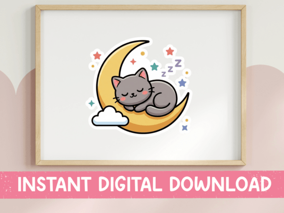 A Cozy Cat Design Perfect for T-Shirts & Craft Graphics