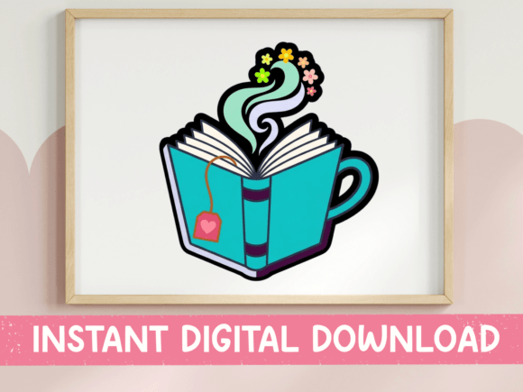 A Designer's Review: The Book and Tea Cup Bookworm Graphics for T-Shirt Designs