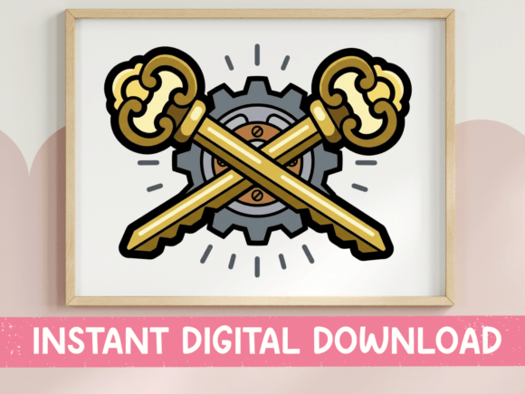 A Digital Publisher's Review: The Crossed Keys Gear Crest Graphic