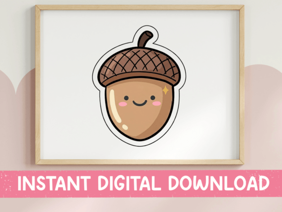 A Kawaii Acorn Graphic for Cozy T-Shirt Designs