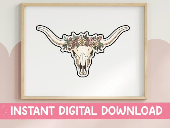 A Longhorn with Flowers: A Graphic for Bold, Boho Brands
