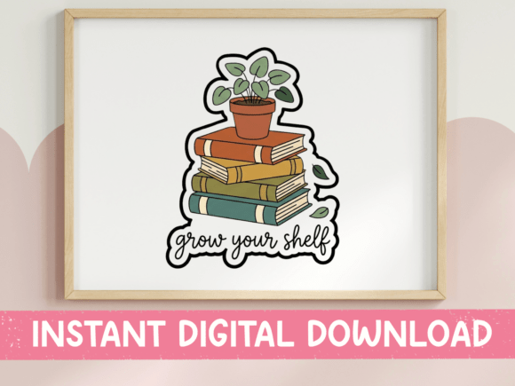 A Sticker Design for Bibliophile and Botanist Blog Graphics