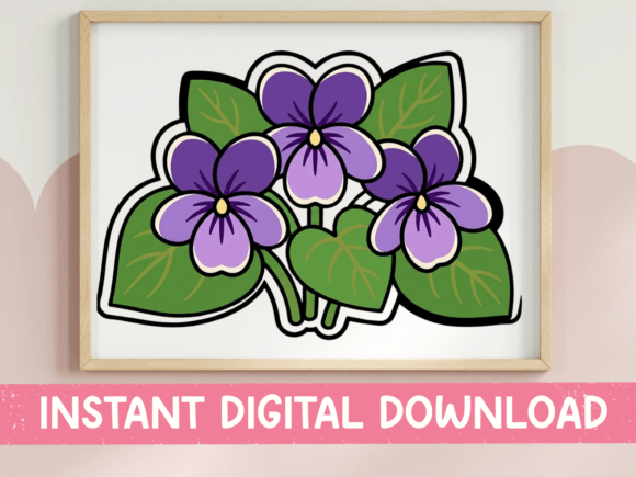A Violet Flower Bouquet Design for Graphics & T-Shirt Collections