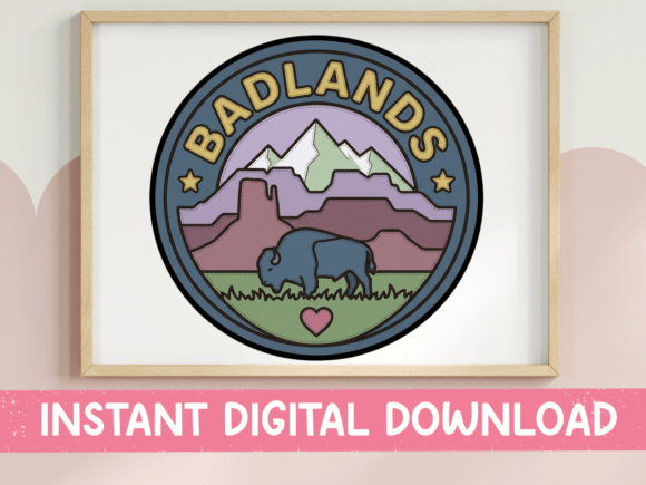 Badlands National Park Badge Sticker: A Designer's Review for Graphics & T-Shirt Designs