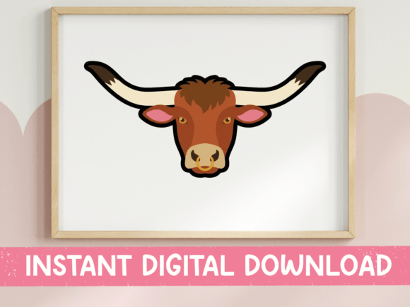 Crafting with a Bold Longhorn Bull Face Graphic for T-Shirt Designs