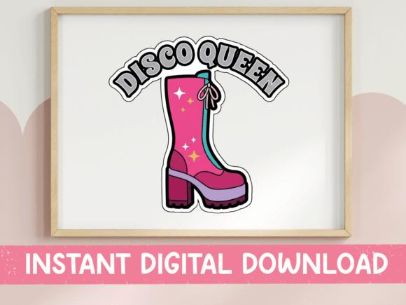 Disco Queen Boot Graphics for T-Shirt Designs