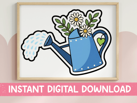 Evaluating the Blue Watering Can Garden Graphic for Brand Use