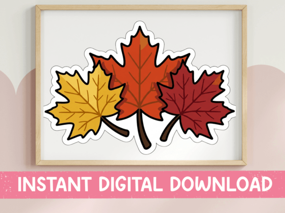 Fall Maple Leaves Trio: A Versatile Graphics Asset for T-Shirt Designs