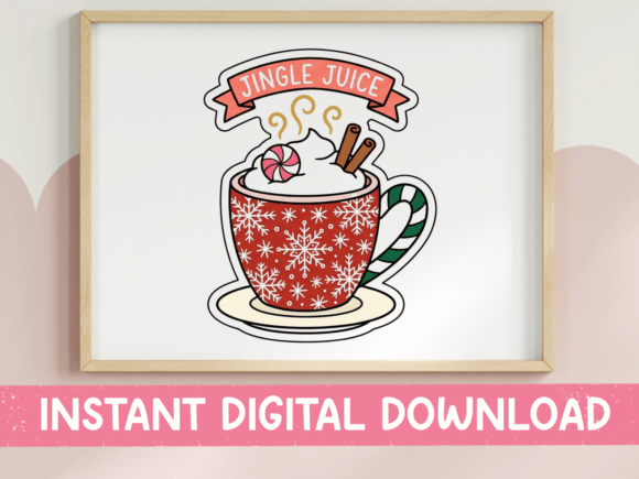 Jingle Juice Hot Coca Cup Sticker: A Cozy Graphics Asset