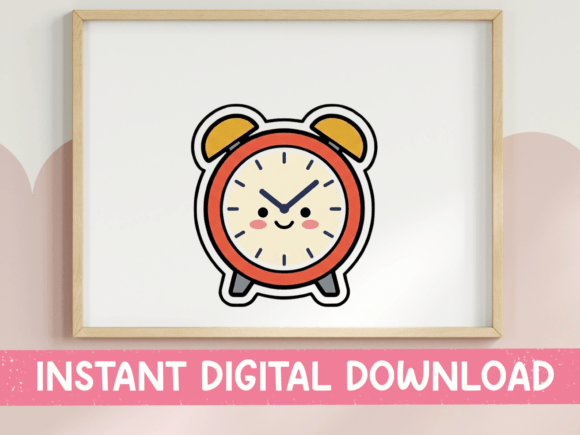 Kawaii Alarm Clock Graphics for T-Shirt Designs