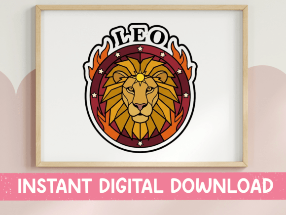 Leo Zodiac Lion Sticker: A Bold Graphic for Brand Identity