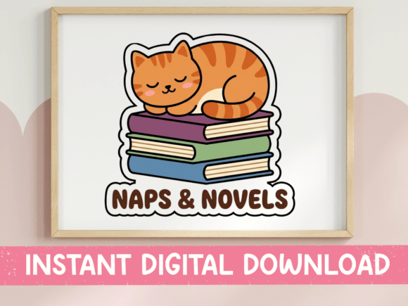 Naps and Novels: A Cozy Cat for Embroidered Storytelling