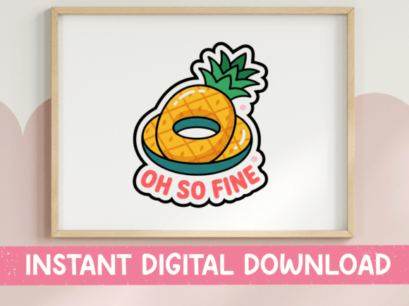 Oh so Fine Pineapple Float Sticker for Stunning Graphics and T-Shirt Designs