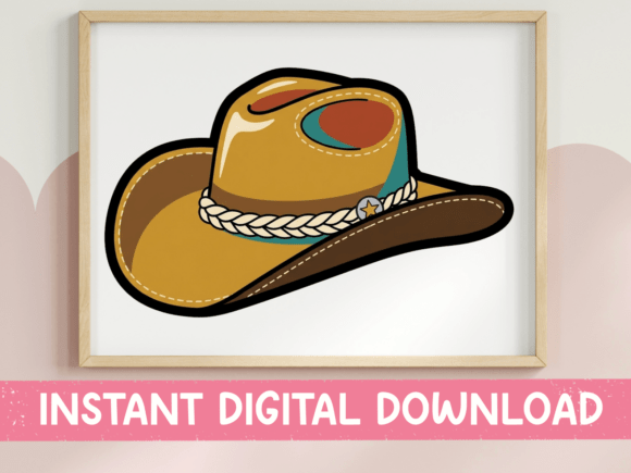 Reviewing a Classic Western Hat Graphic for T-Shirt & Product Designs