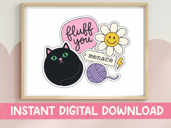 Reviewing the Fluff You Black Cat Graphics for T-Shirt Designs