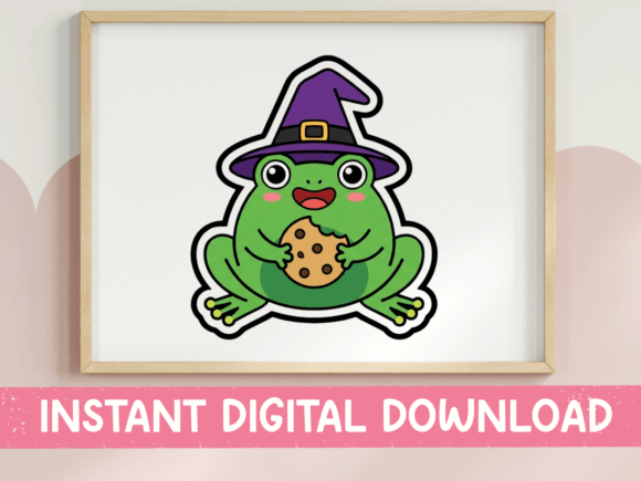 Reviewing the Witch Frog Kawaii Sticker for Blog Graphics