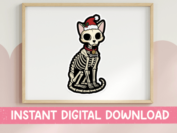 Skeleton Santa Cat: A Gothic Holiday Design Review