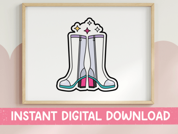 Sparkly Rain Boots Graphic for T-Shirt and Merch Designs