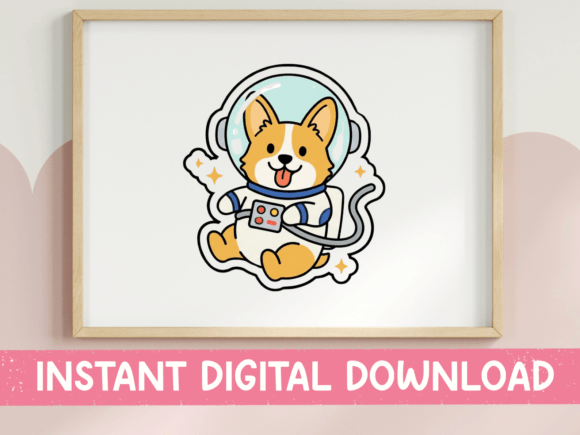 The Corgi Astronaut Graphic for T‑Shirt Designs & Marketing