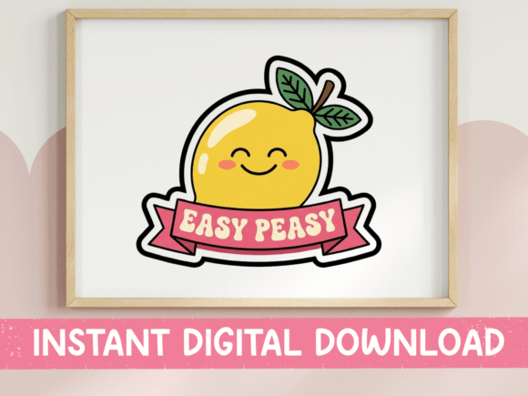 The Easy Peasy Kawaii Lemon Sticker as a Working Design
