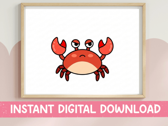 The Grumpy Crab Kawaii Graphics for T-Shirt Designs